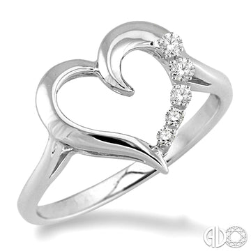 Journey Heart Shape Silver Diamond Fashion Ring